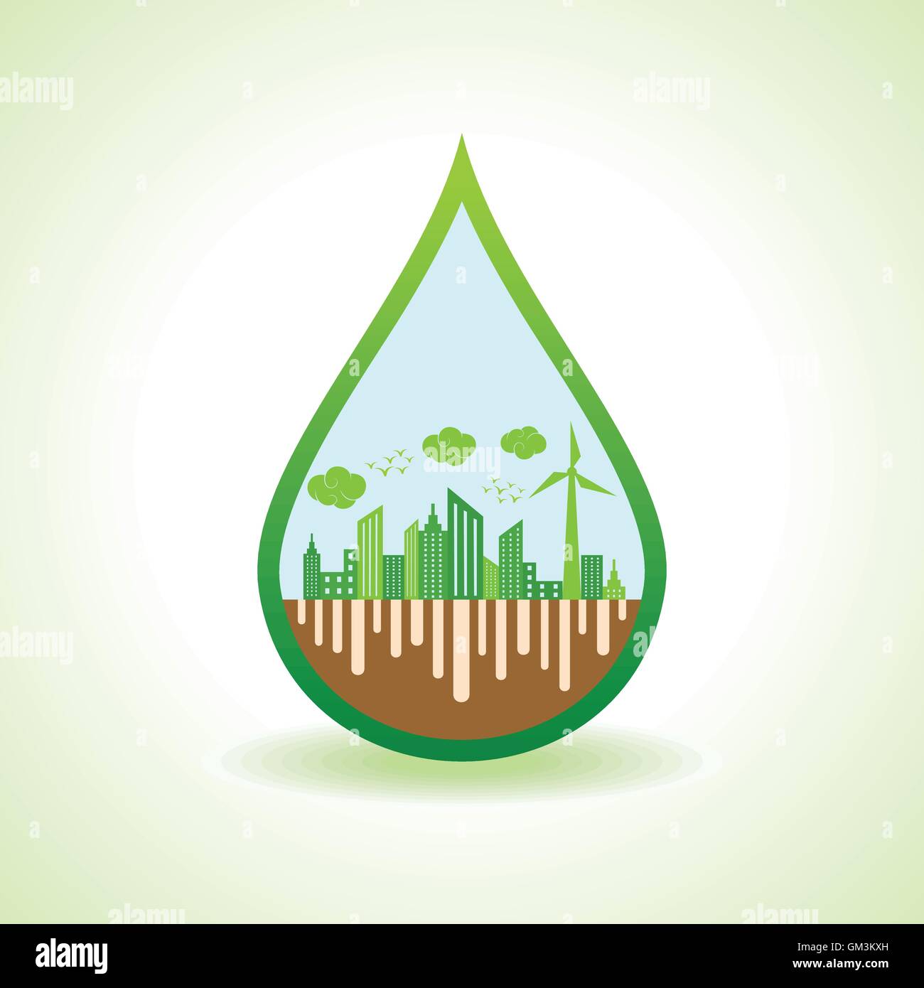 Ecology concept avec goutte d'eau - vector illustration Illustration de Vecteur
