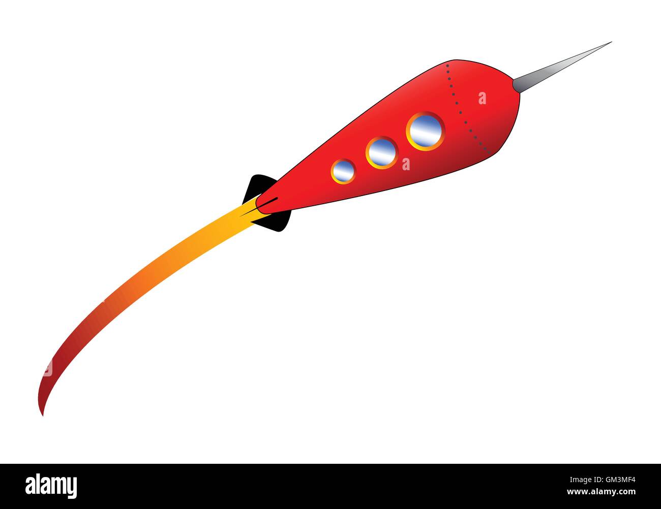 Cartoon Red Rocket Illustration de Vecteur