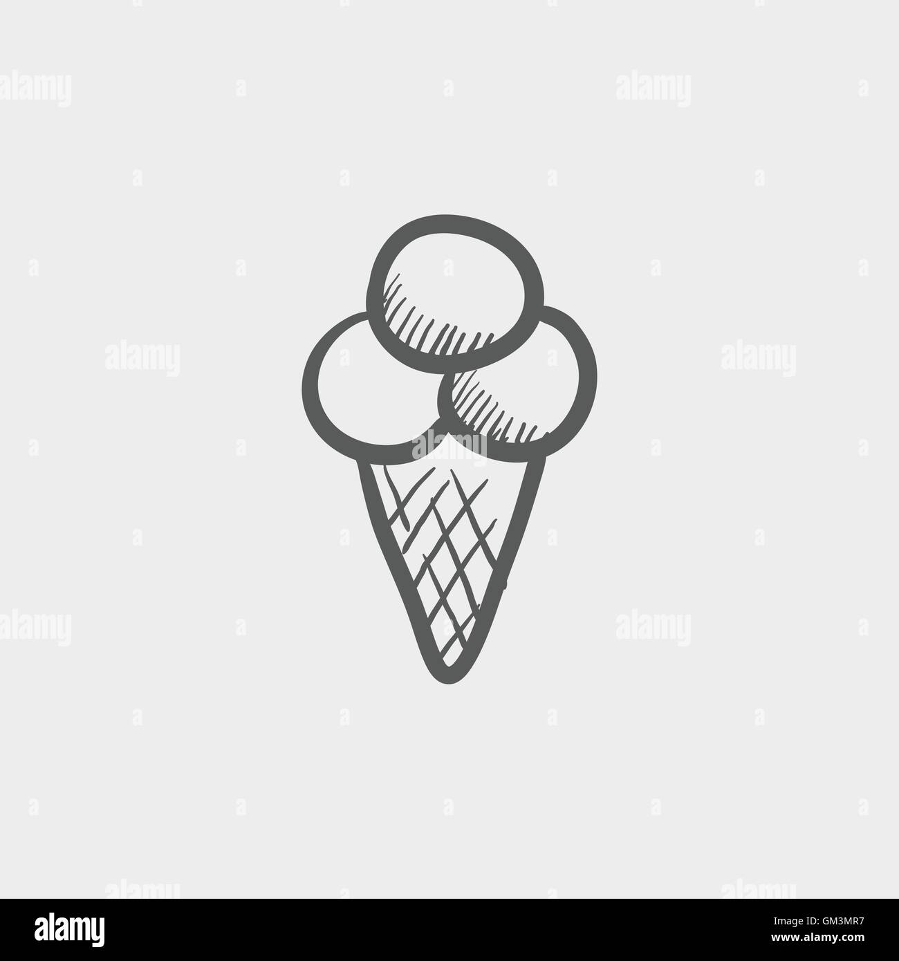 La crème glacée l'icône esquisse Illustration de Vecteur