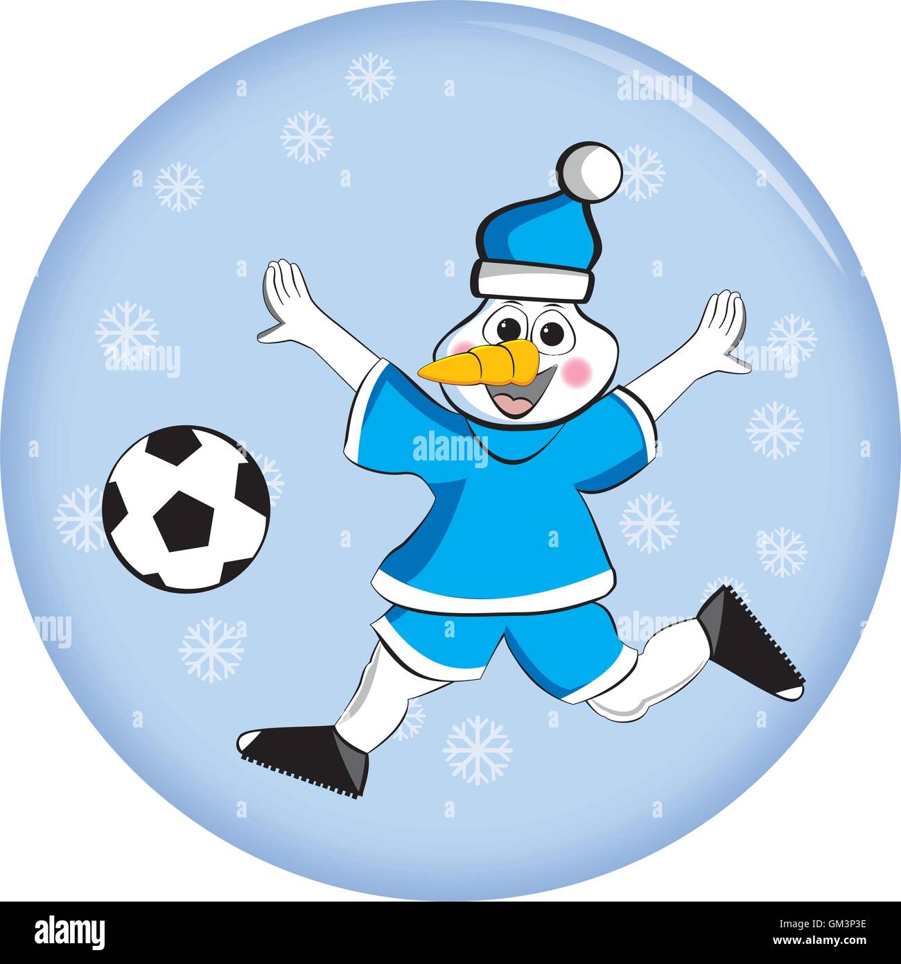 Bonhomme de neige de football Illustration de Vecteur