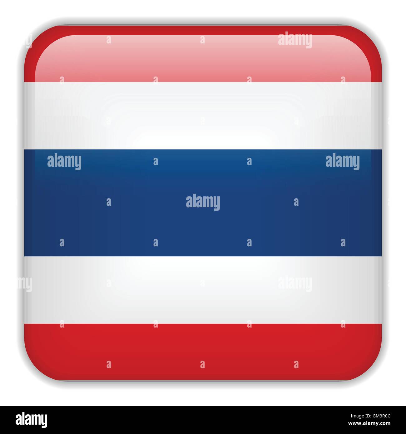 Drapeau Thaïlande boutons carrés Application Smartphone Illustration de Vecteur