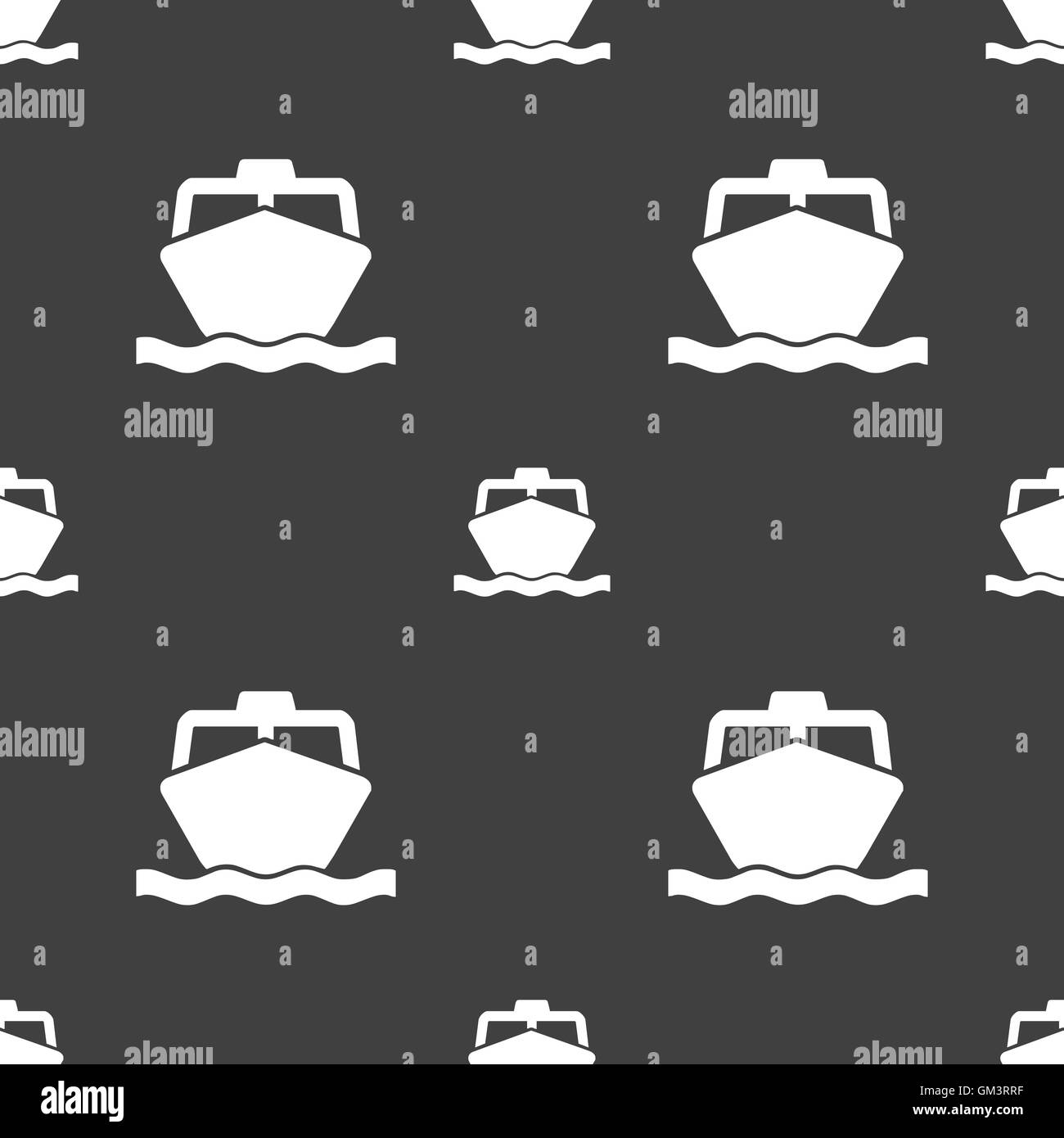 L'icône du bateau signe. Motif transparente sur un fond gris. Vector Illustration de Vecteur L'icône du bateau signe. Motif transparente sur un fond gris. Vector Illustration de Vecteur