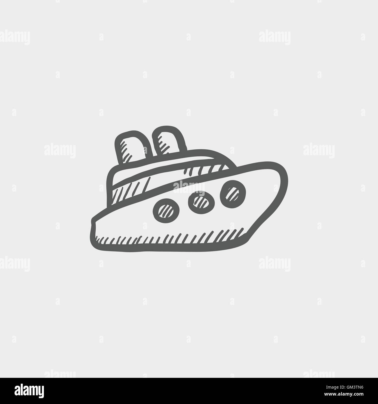 L'icône esquisse des navires de croisière Illustration de Vecteur