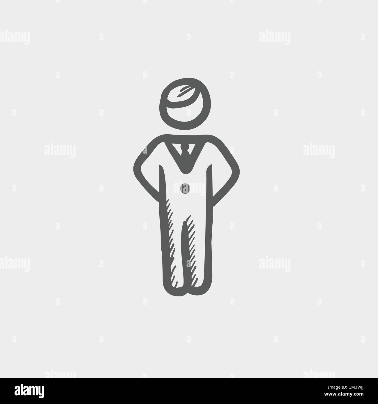 Homme debout l'icône esquisse Illustration de Vecteur Homme debout l'icône esquisse Illustration de Vecteur
