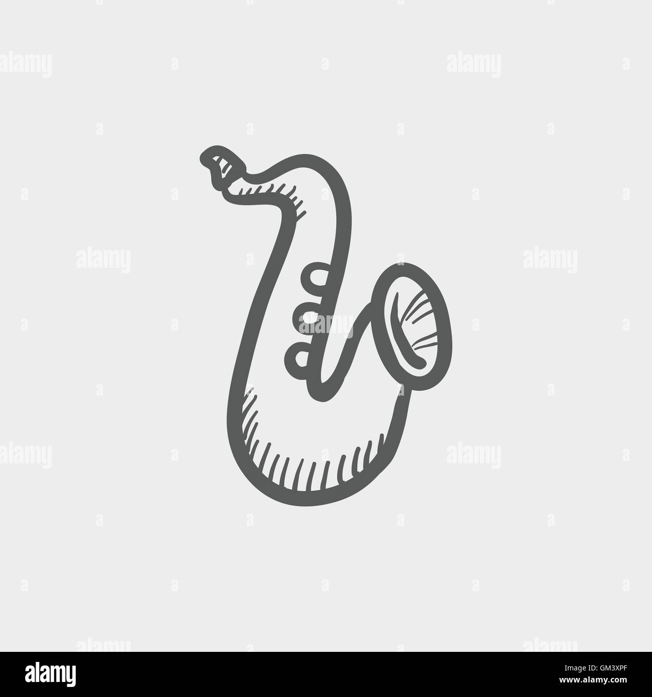 Icône sketch Saxophone Illustration de Vecteur