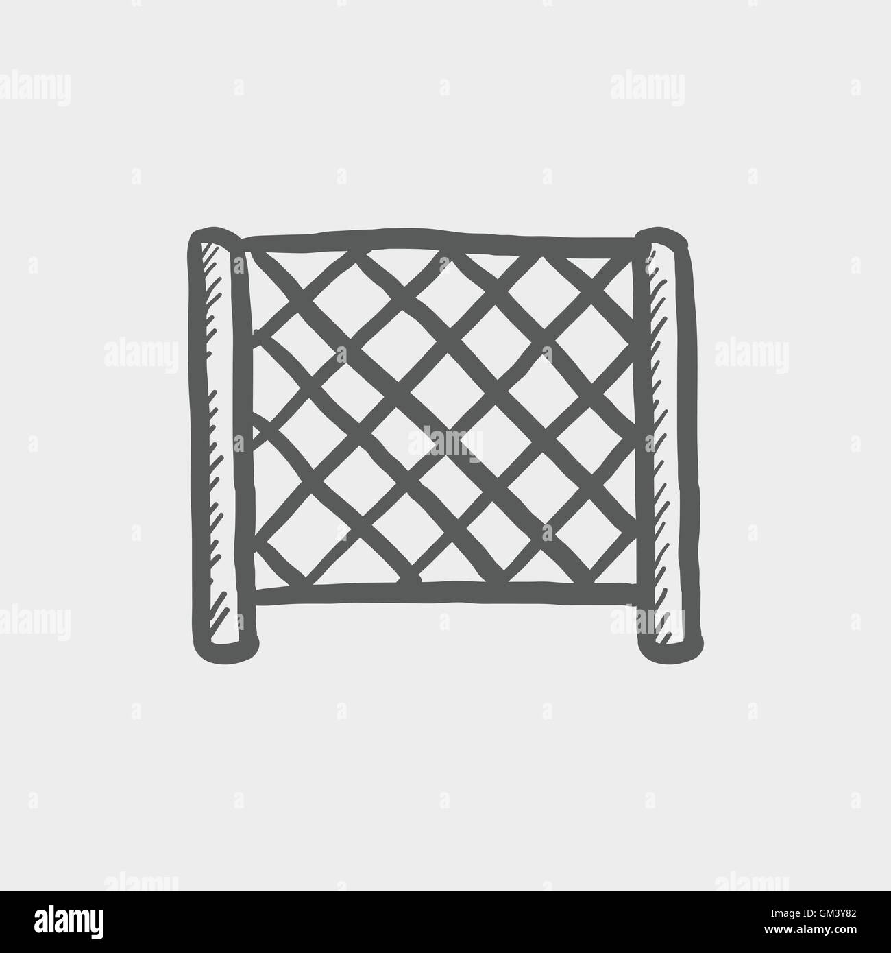 But de hockey sur glace l'icône esquisse net Illustration de Vecteur