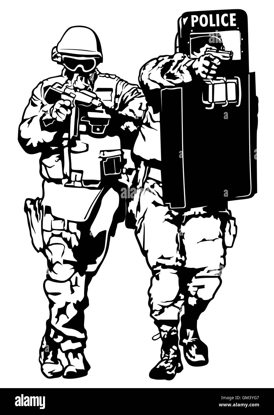 Les forces de police spéciales Illustration de Vecteur