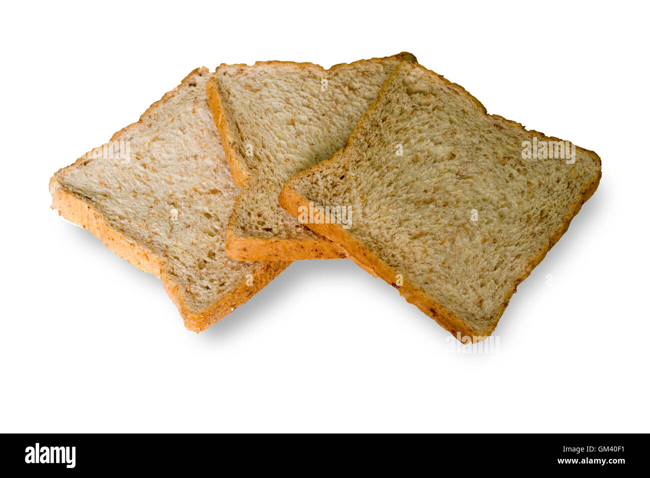 Les tranches de pain de blé entier isolated on white Banque D'Images
