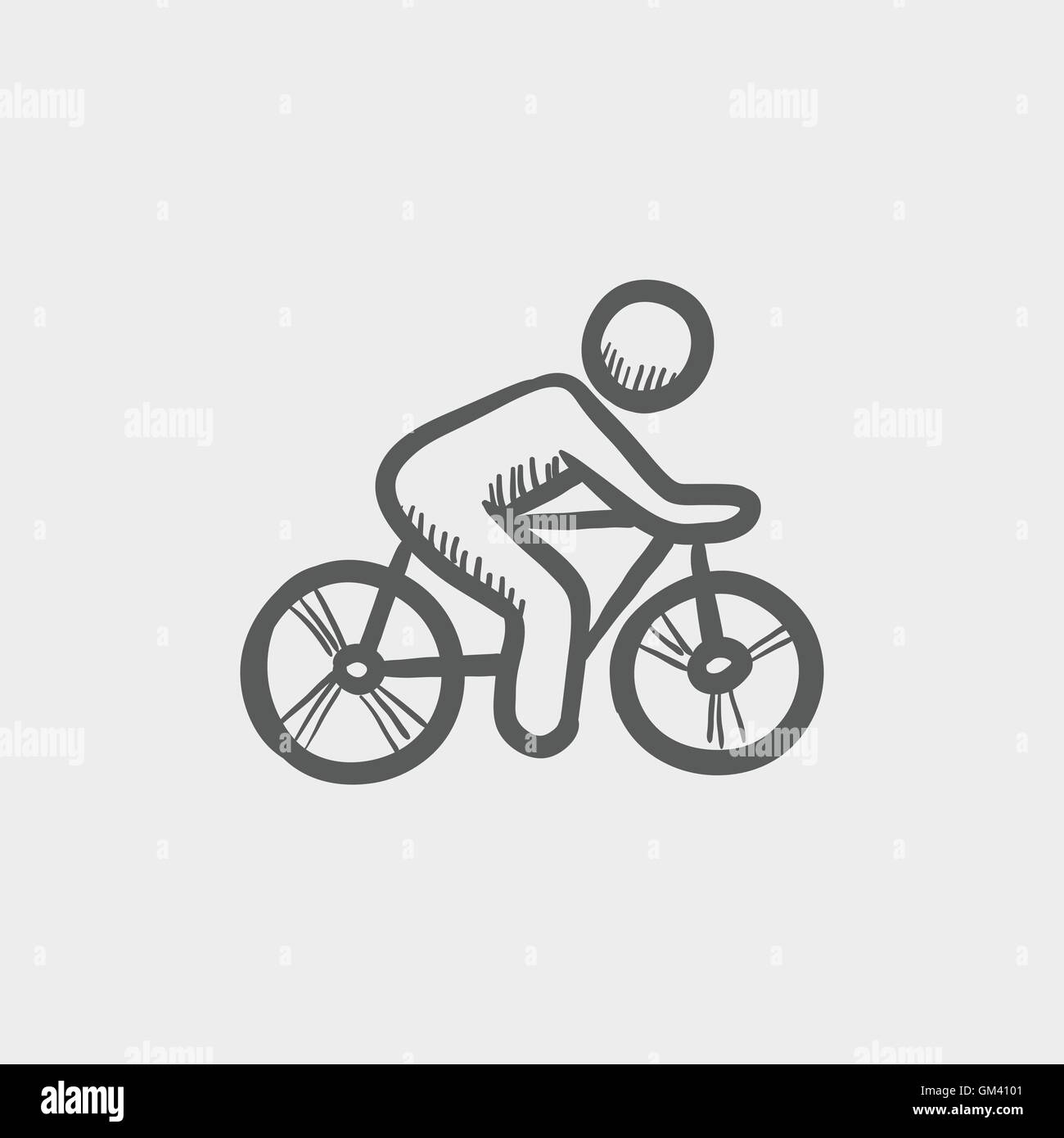 Sports Vélo et le cycliste icône croquis Illustration de Vecteur