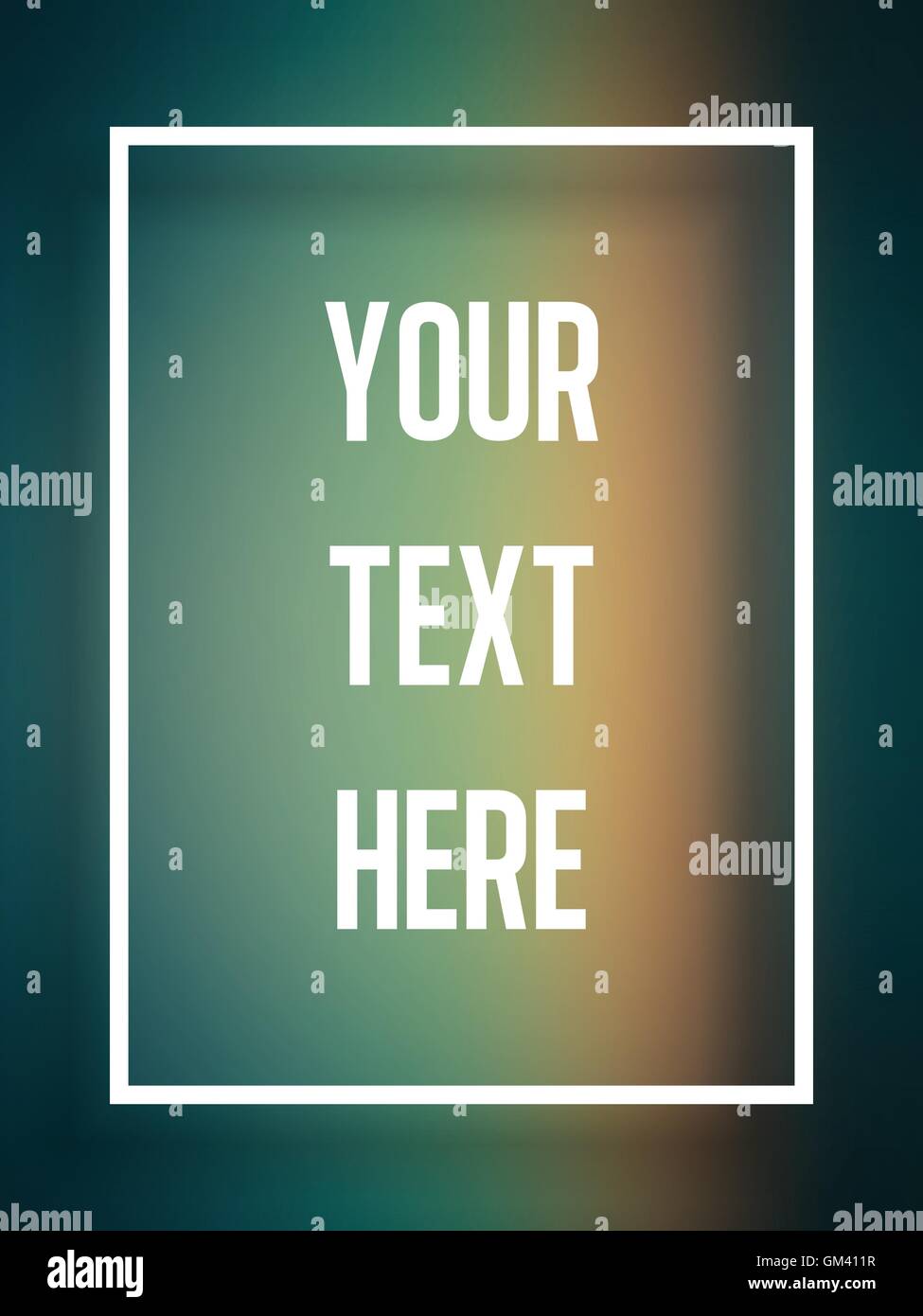 Dans le cadre de texte flou vert et bleu sur fond orange Illustration de Vecteur