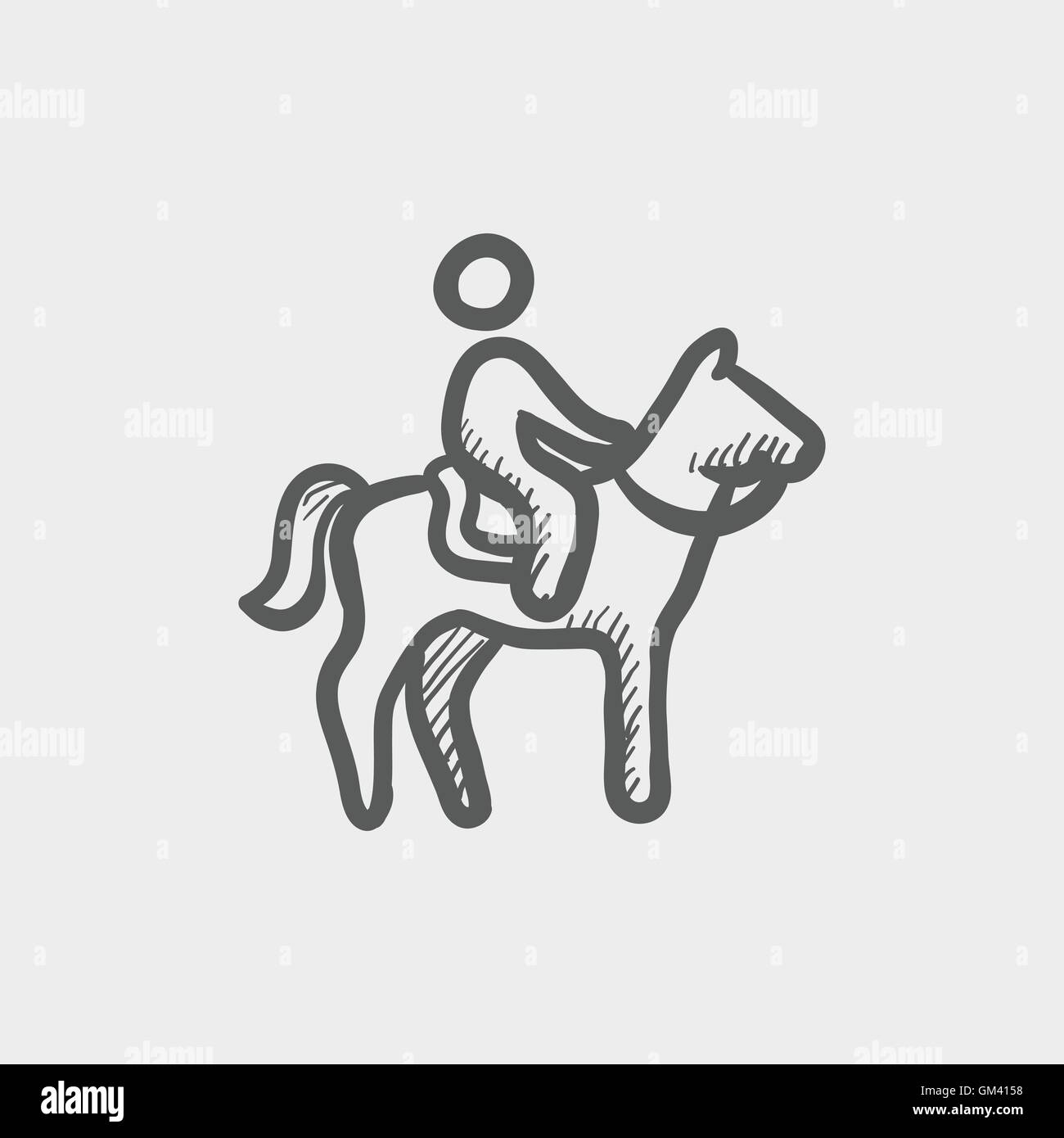 L'équitation l'icône esquisse Illustration de Vecteur