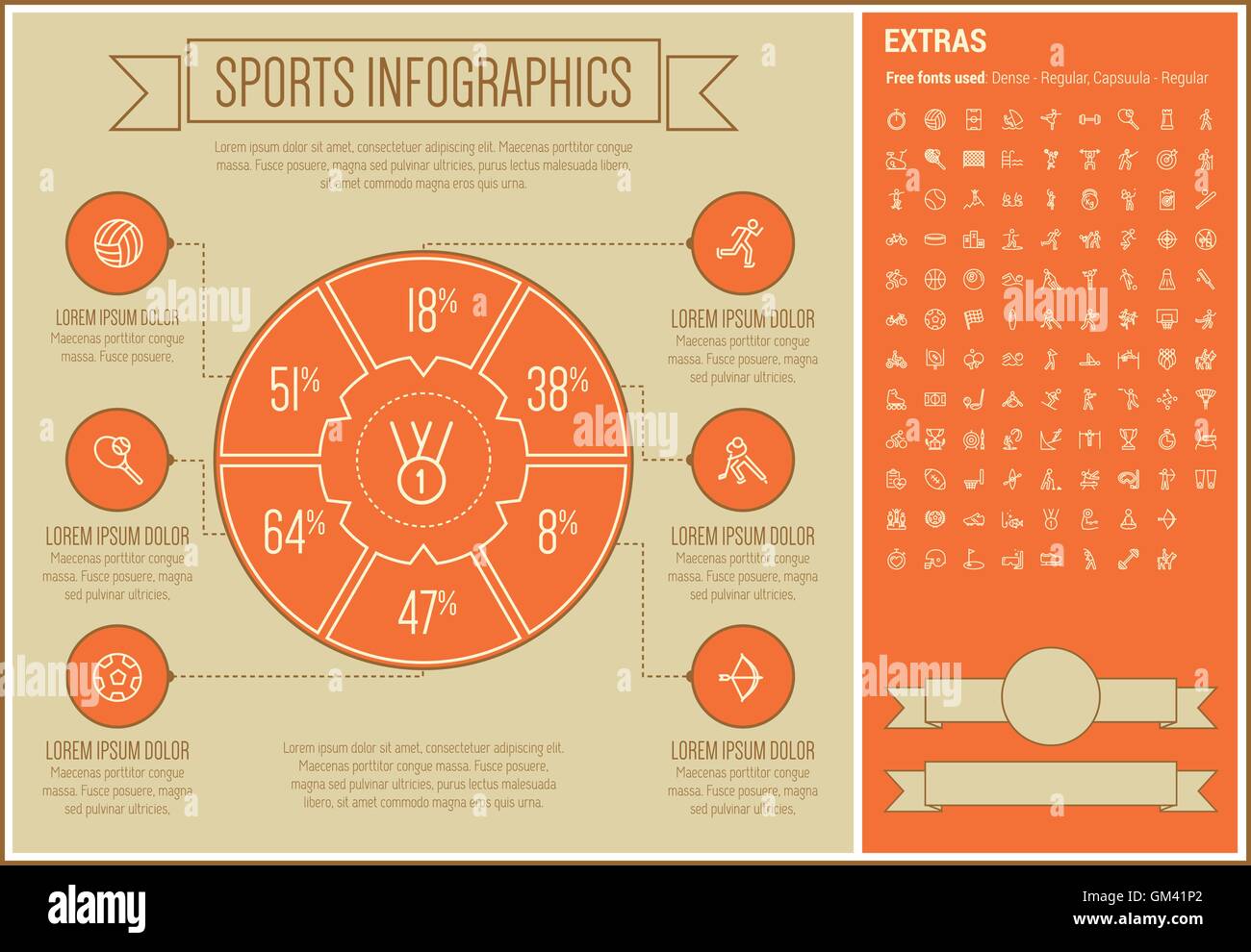 Conception en ligne Sports Infographic Template Illustration de Vecteur