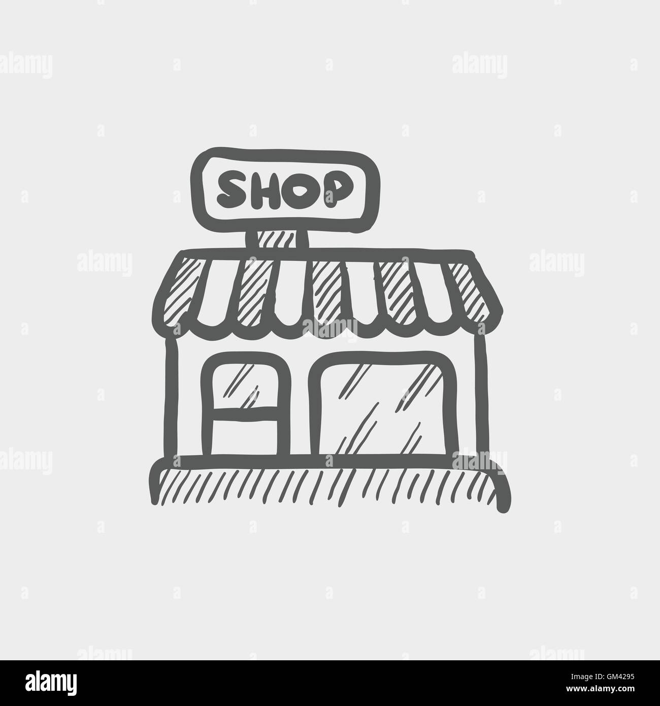 Entreprise boutique icône croquis Illustration de Vecteur