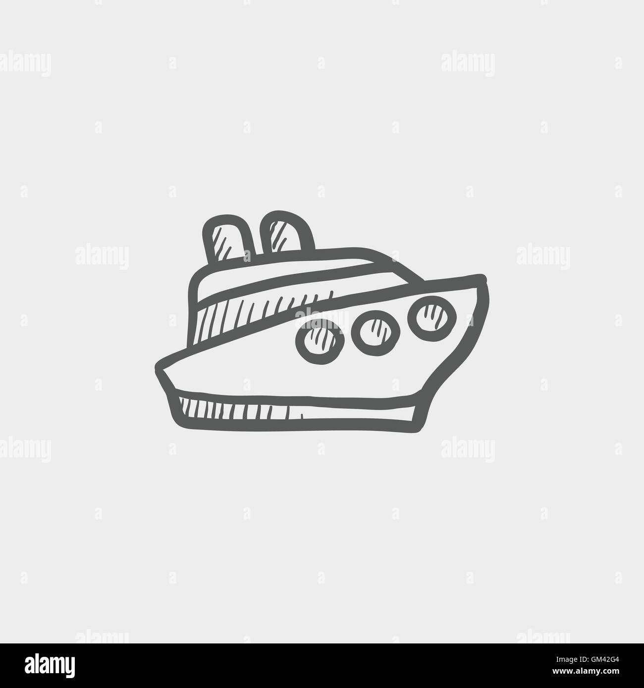 L'icône esquisse des navires de croisière Illustration de Vecteur