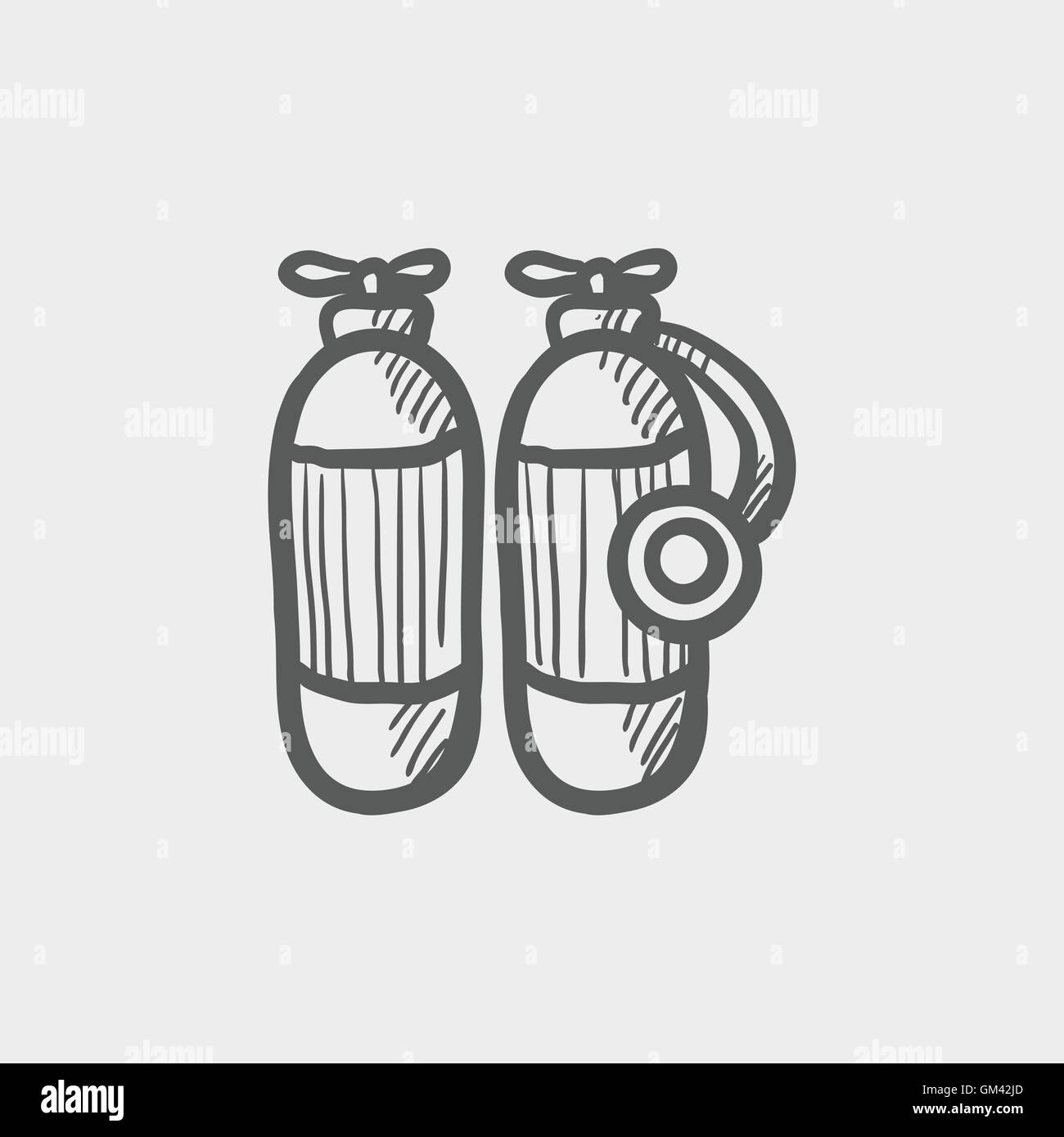 Réservoir d'oxygène icône croquis Illustration de Vecteur
