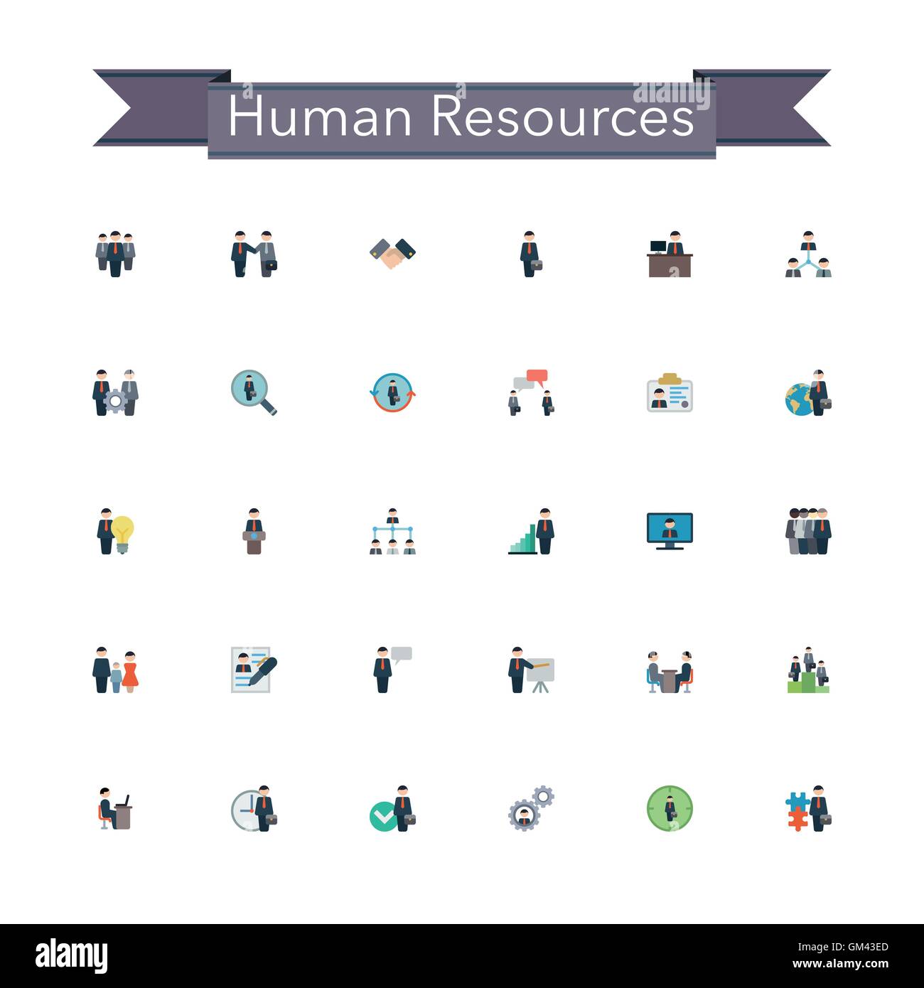 Pictogramme ressources humaines Banque d'images vectorielles - Alamy