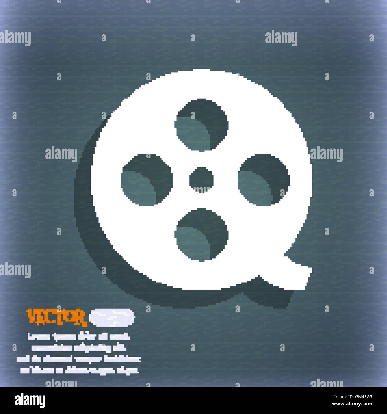 L'icône de film symbole sur le fond bleu-vert de l'ombre et de l'espace pour votre texte. Vector Illustration de Vecteur L'icône de film symbole sur le fond bleu-vert de l'ombre et de l'espace pour votre texte. Vector Illustration de Vecteur
