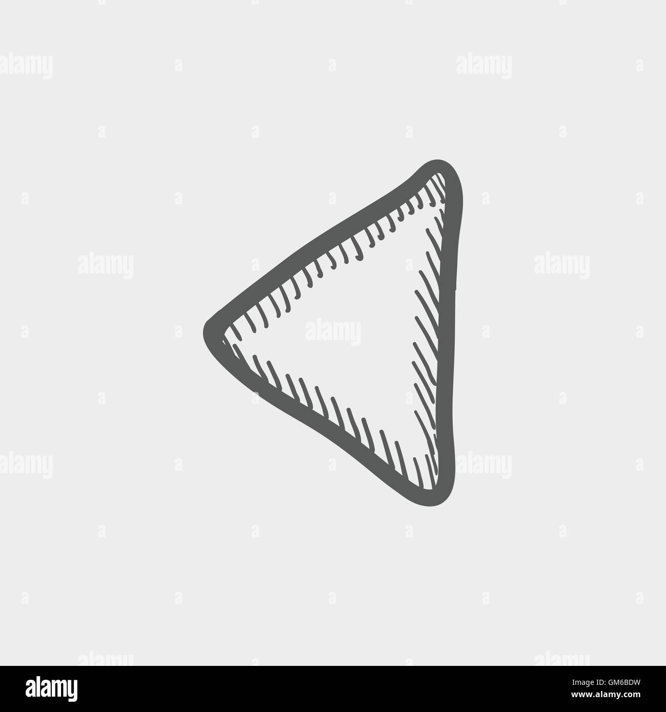 Bouton de lecture icône croquis Illustration de Vecteur