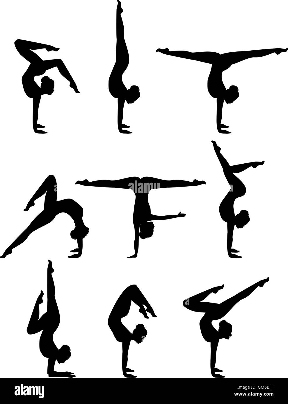 Woman doing yoga asanas Illustration de Vecteur