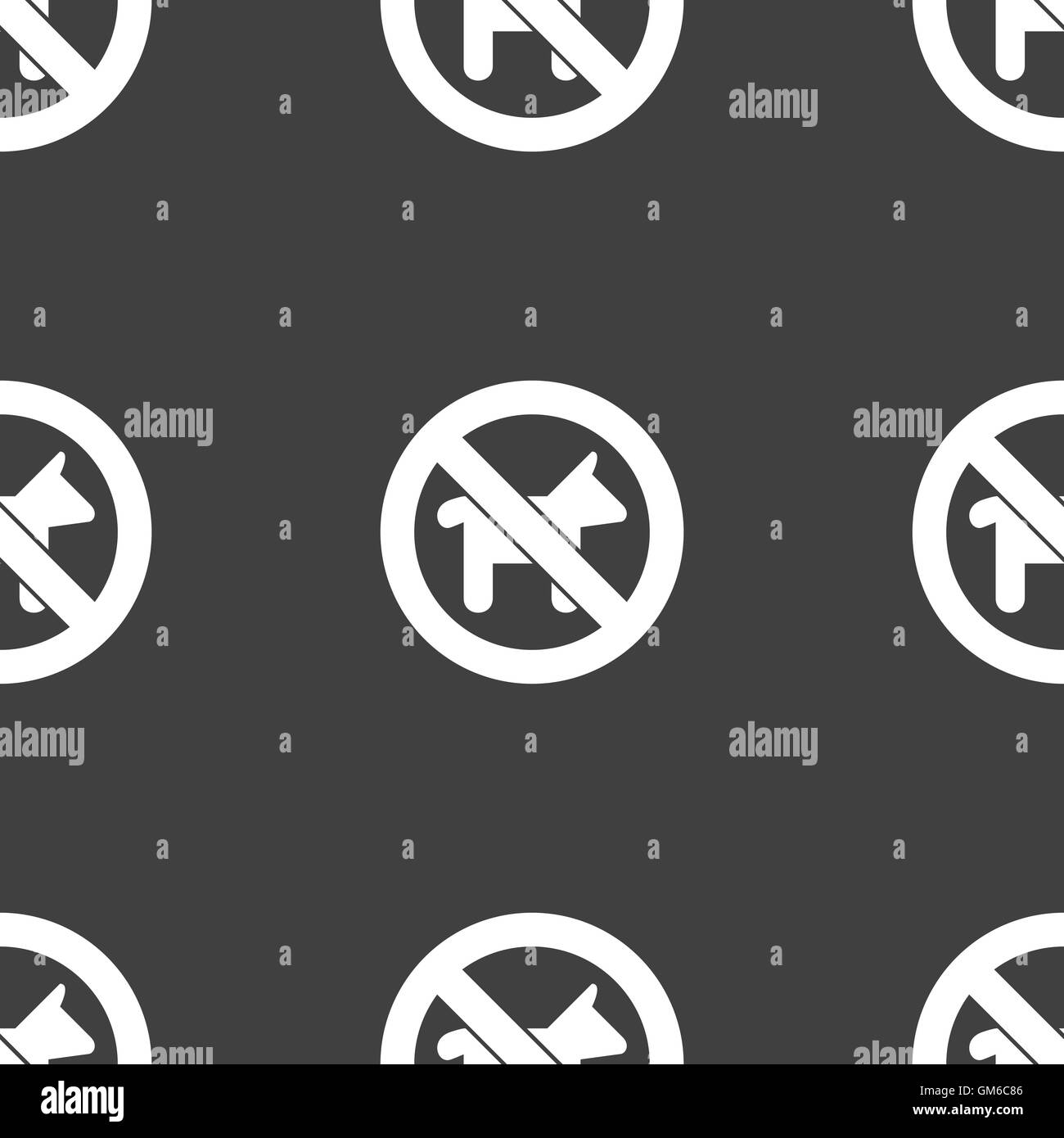 Promenade de chiens est interdit de se déconnecter icône. Motif transparente sur un fond gris. Vector Illustration de Vecteur