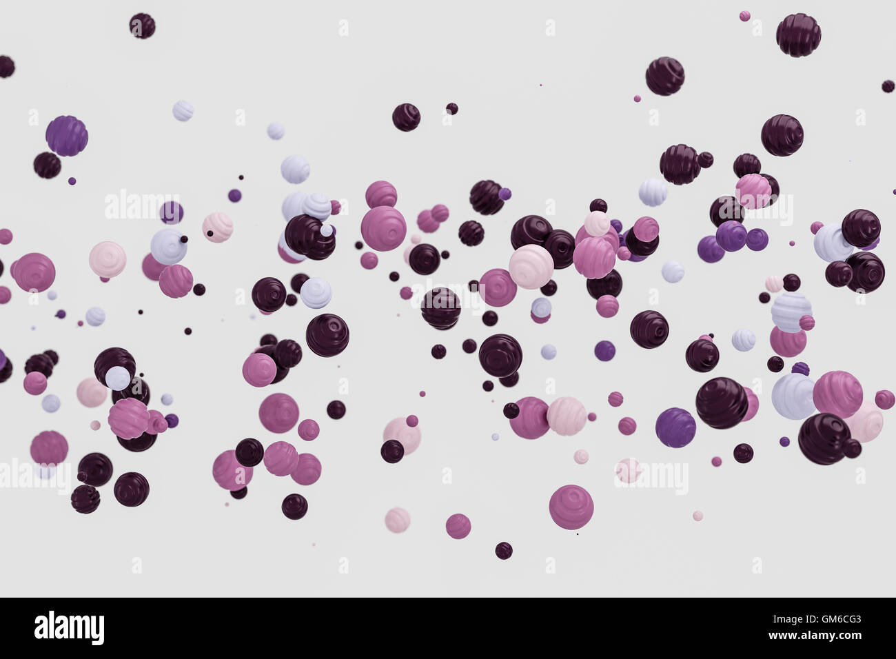 Résumé fond indigo violet objet forme moderne flottent dans l'air de soufflage,le rendu 3D de particules Banque D'Images