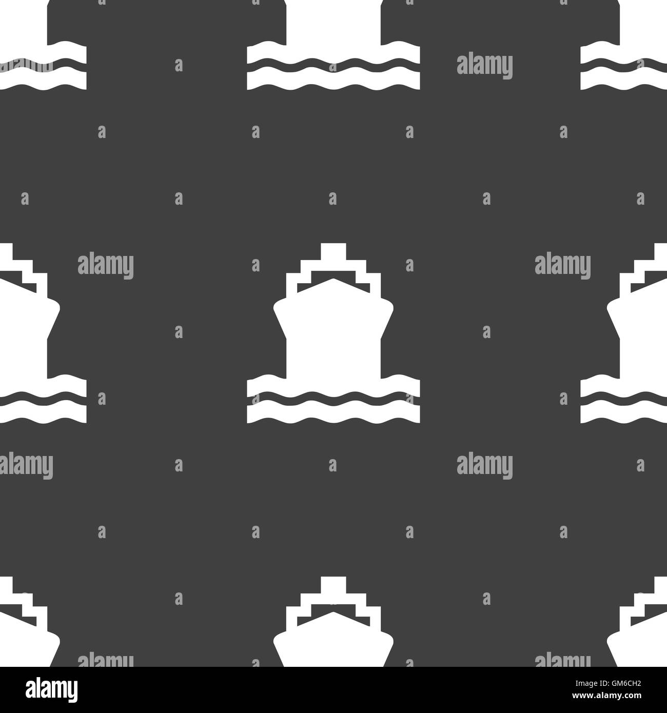 Icône navire signe. Motif transparente sur un fond gris. Vector Illustration de Vecteur