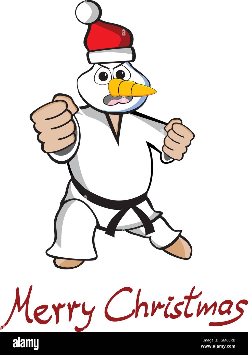 Bonhomme Bonhomme de ChristmasMuscle Taekwondo Joyeux Joyeux Noël Illustration de Vecteur