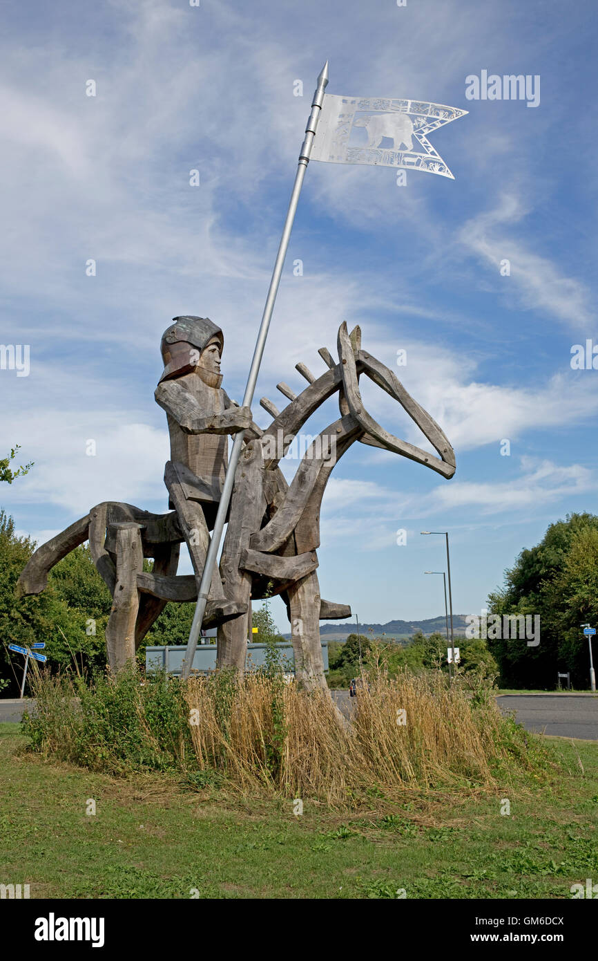 Statue De Chevalier Sur Destrier – Façon Bronze, Résine, Sur Socle – Décoration Antique