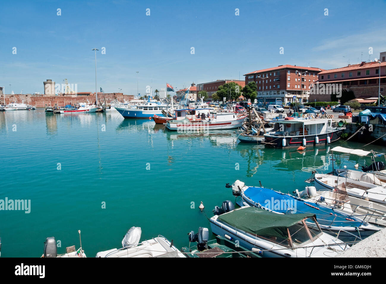 Inner Harbor, Port de Livourne, Italie Banque D'Images