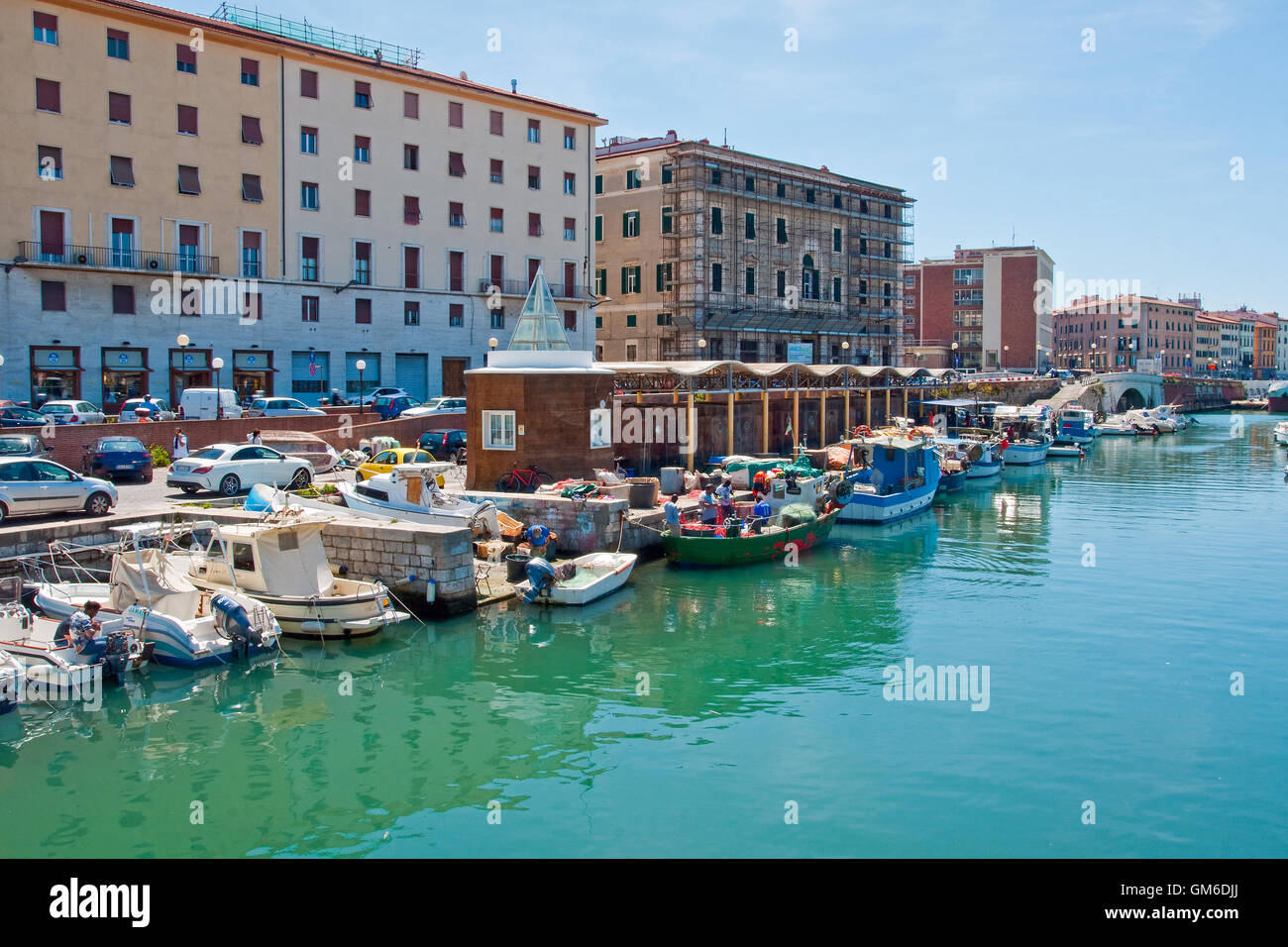 Inner Harbor, Port de Livourne, Italie Banque D'Images