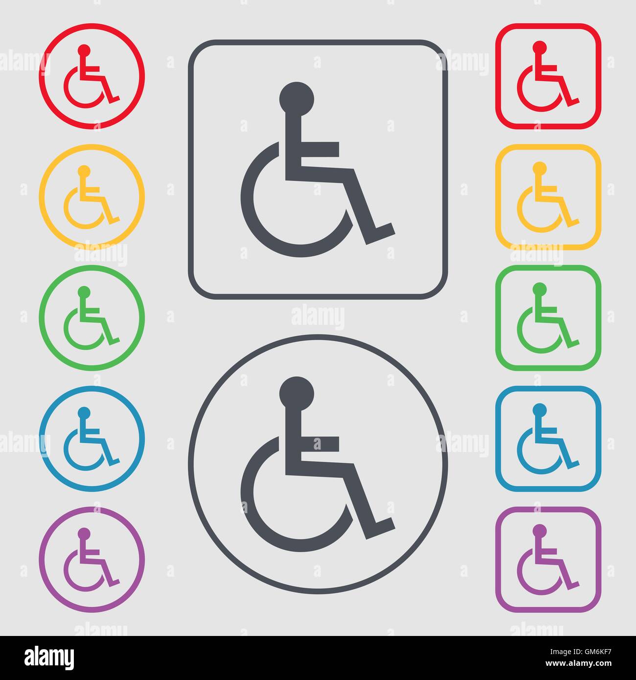 Mobilité inscrivez-icône. Les droits sur le symbole en fauteuil roulant ...