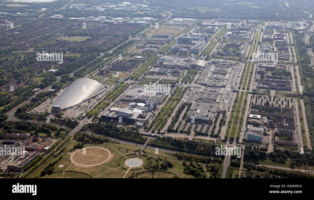 Vue aérienne du centre-ville de Milton Keynes, Royaume-Uni Banque D'Images