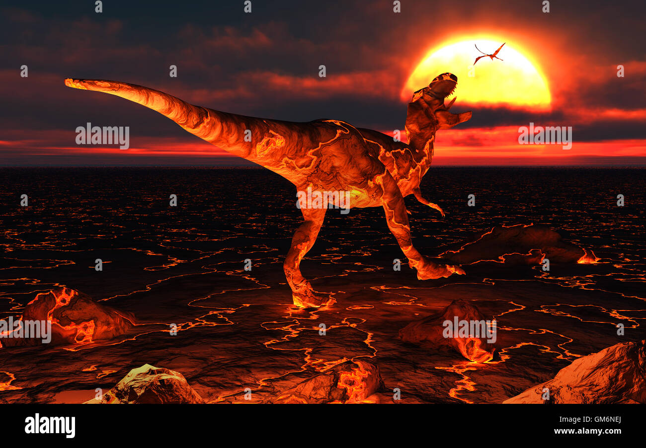 L Extinction Des Dinosaures De Lave Photo Stock Alamy