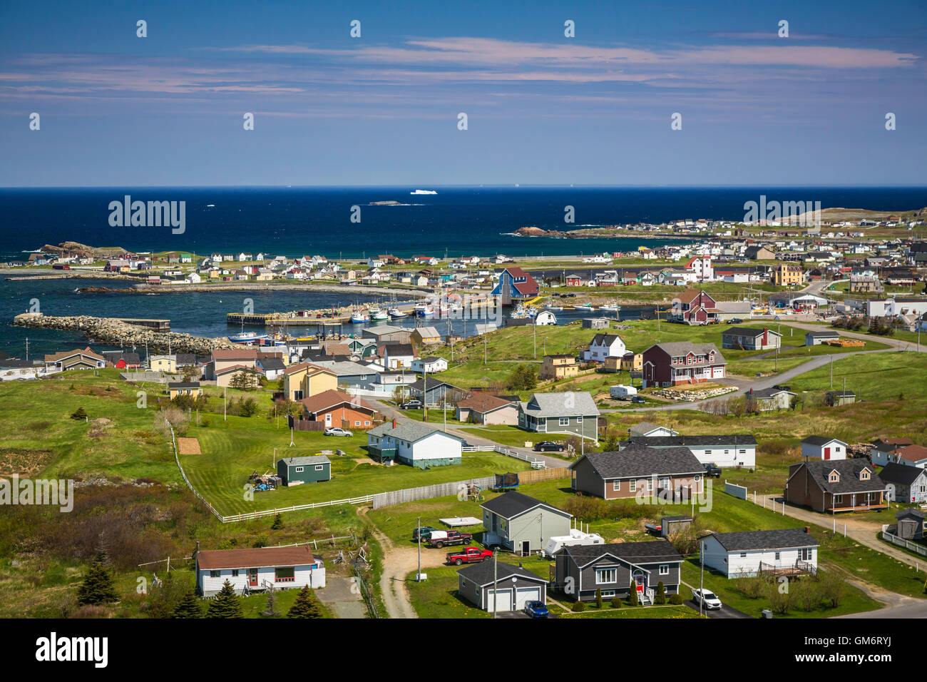 Une vue aérienne du village de Bonavista et Bay, Terre-Neuve et Labrador, Canada. Banque D'Images