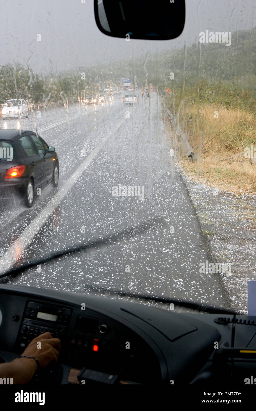 Tempête de grêle Banque D'Images