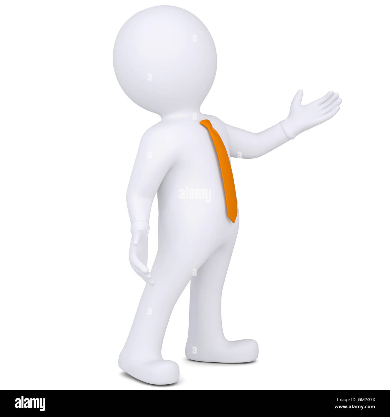 3d white man main points Banque D'Images