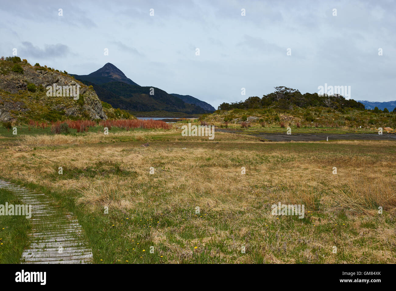 Wulaia Bay situé sur l'Île Navarino chilienne sur le côté du canal de Beagle en Patagonie, au sud du Chili. Banque D'Images