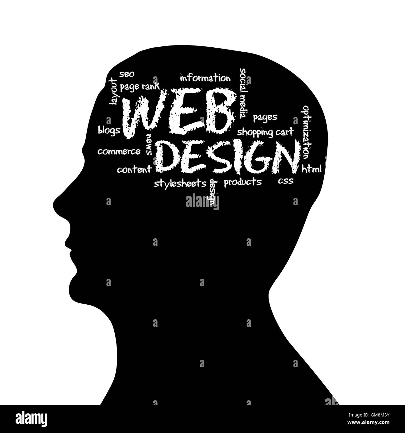 Tête de Silhouette - Web Design Banque D'Images
