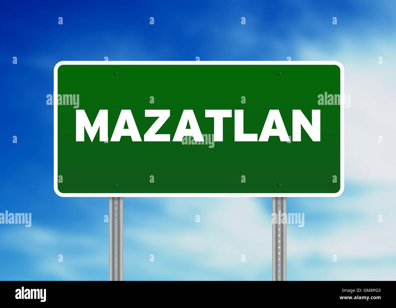 Mazatlan, panneau routier Banque D'Images