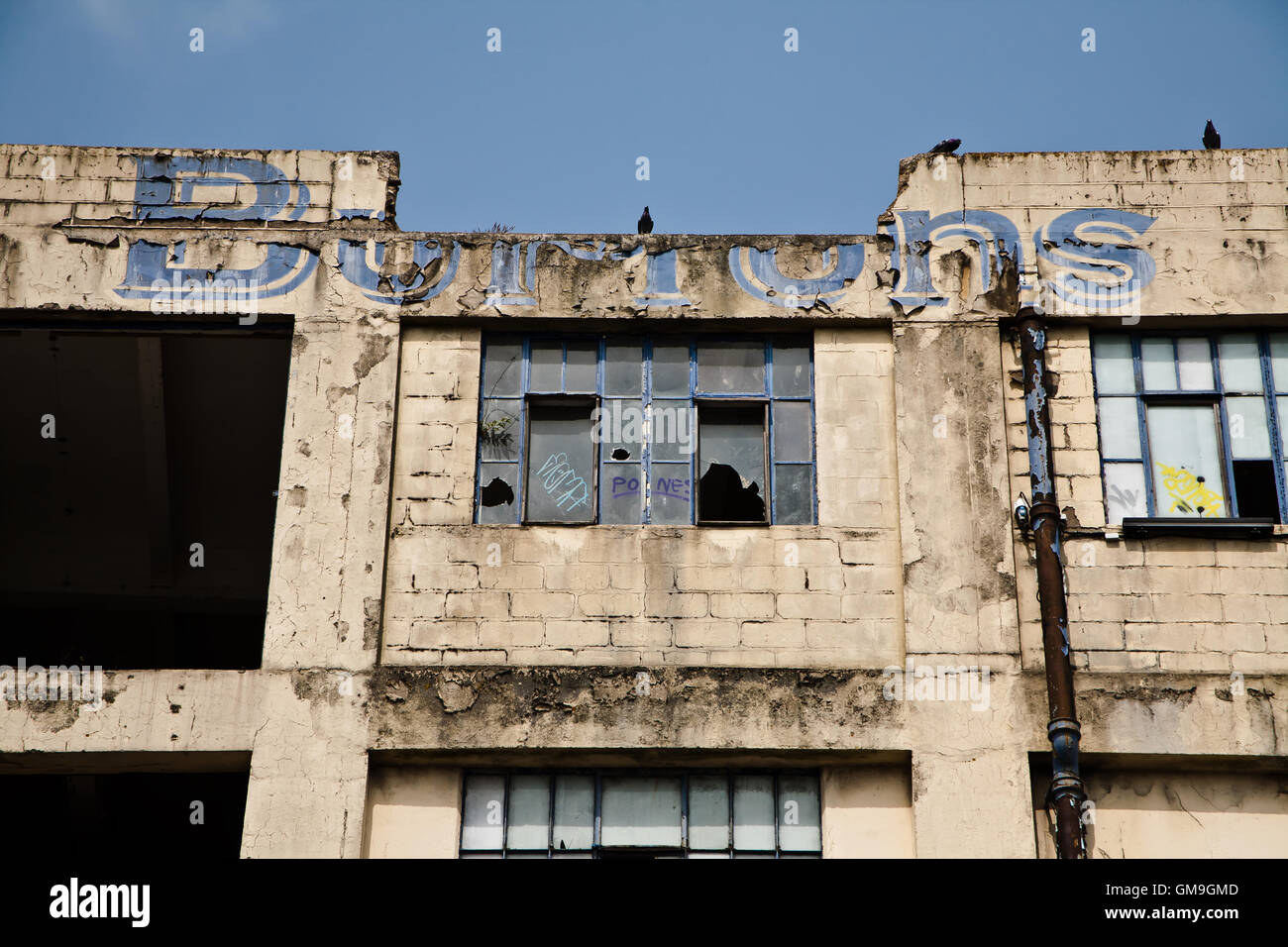 Abandonnée et bâtiment abandonné, Ipswich, Suffolk. Banque D'Images