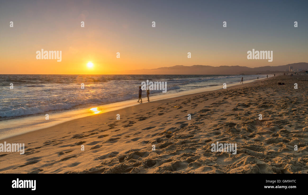La plage de Santa Monica Los Angeles Banque D'Images