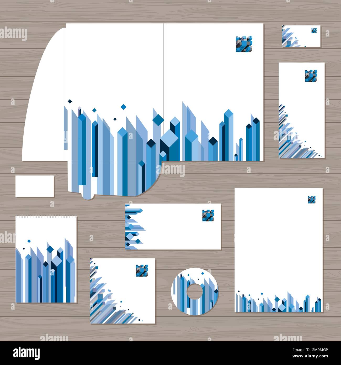 Modèle de l'identité d'entreprise Cube Illustration de Vecteur