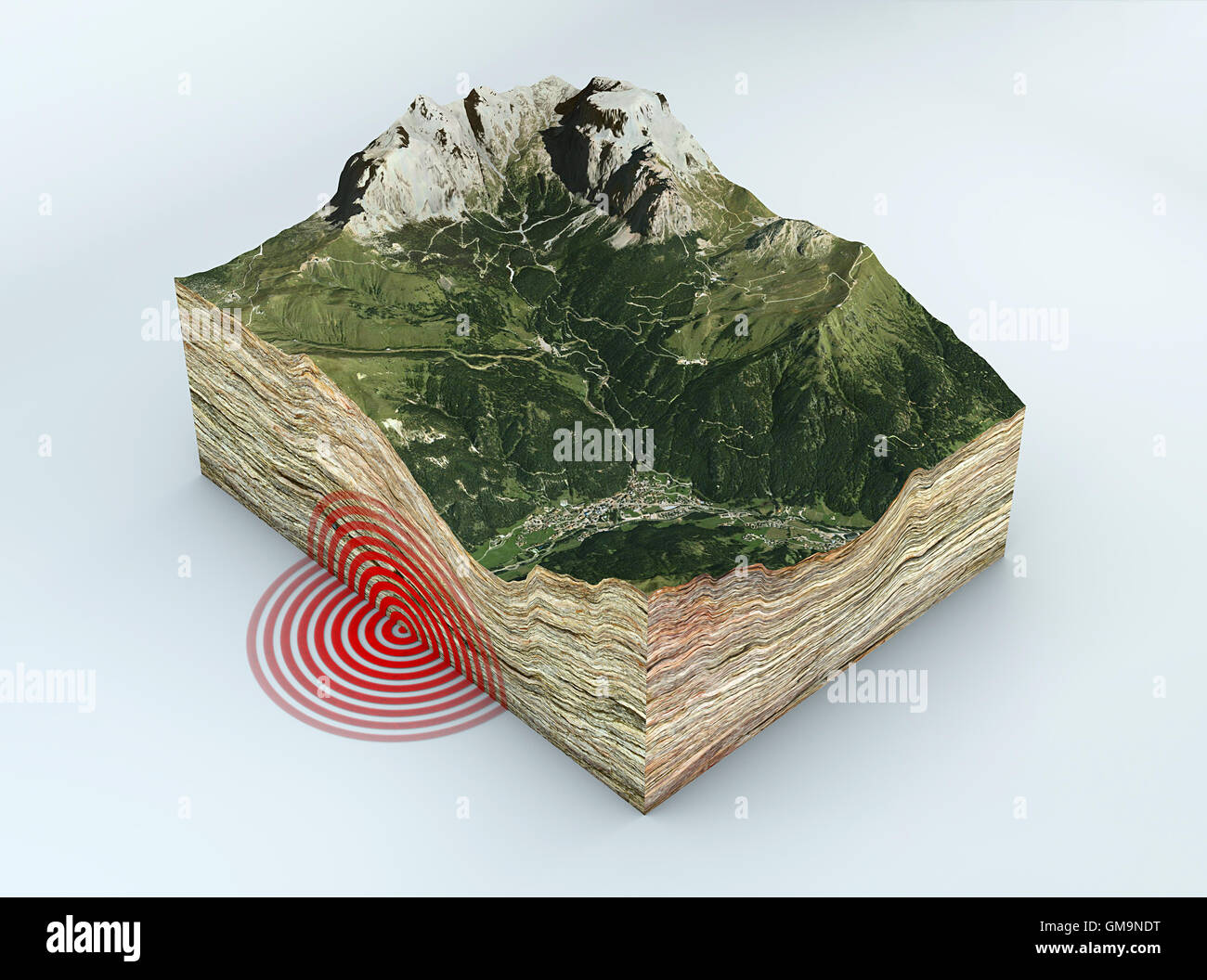 La masse de l'article séisme, agiter, tremblement de terre, les éléments de cette image sont meublées par la NASA. Le rendu 3D Banque D'Images