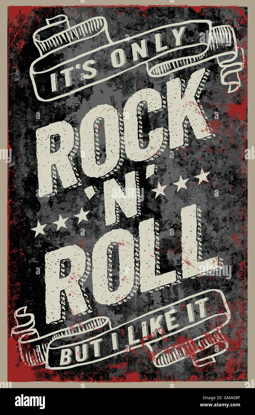 Vintage poster avec rock grunge background. Cette oeuvre peut être utilisé comme une impression sur t-shirts, stationnaire ou qu'une affiche. Illustration de Vecteur