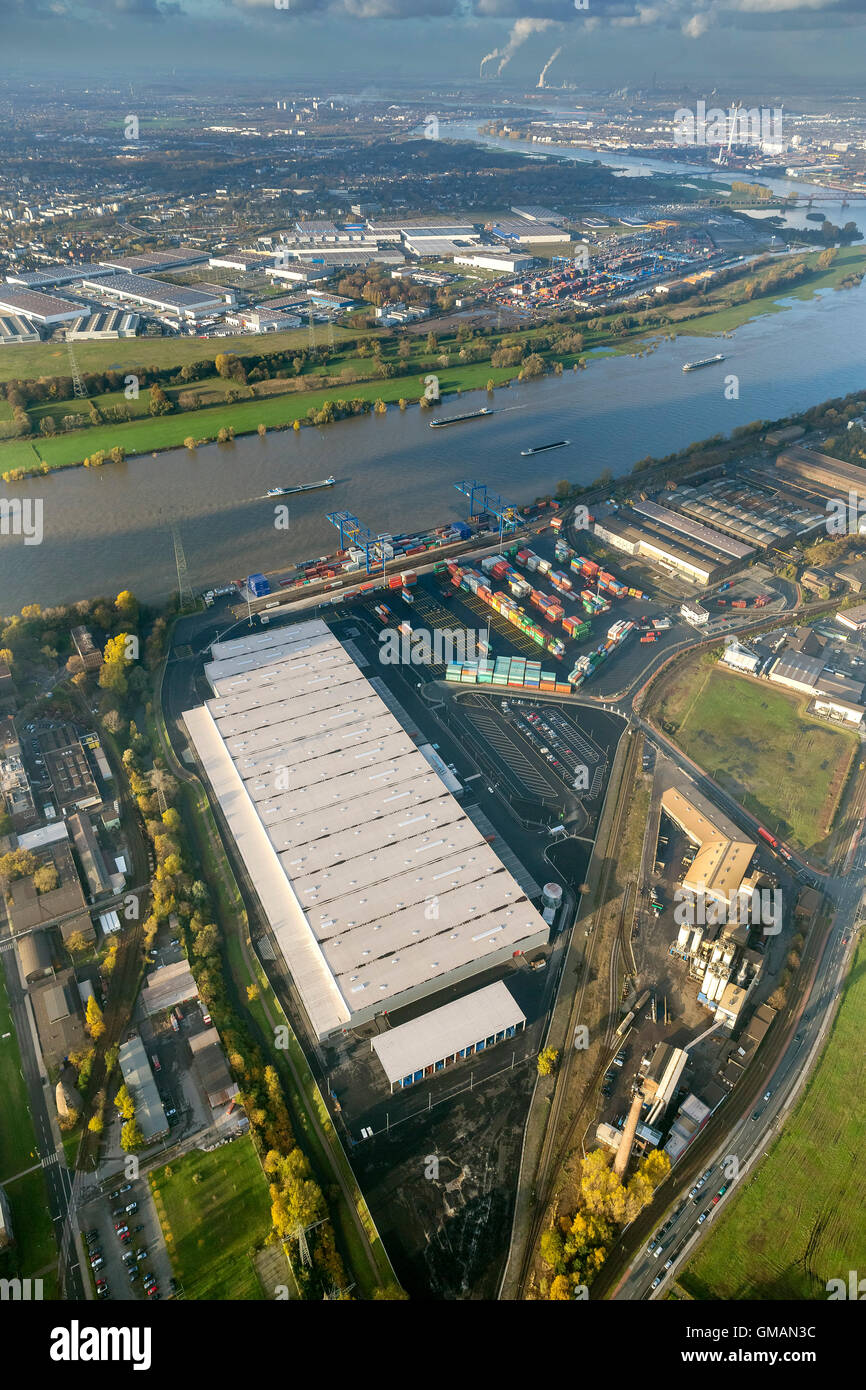 Vue aérienne, Logport II Audi centre de logistique, vue aérienne de la Ruhr, Duisburg Nordrhein-Westfalen, Allemagne, Europe, vue aérienne, Banque D'Images