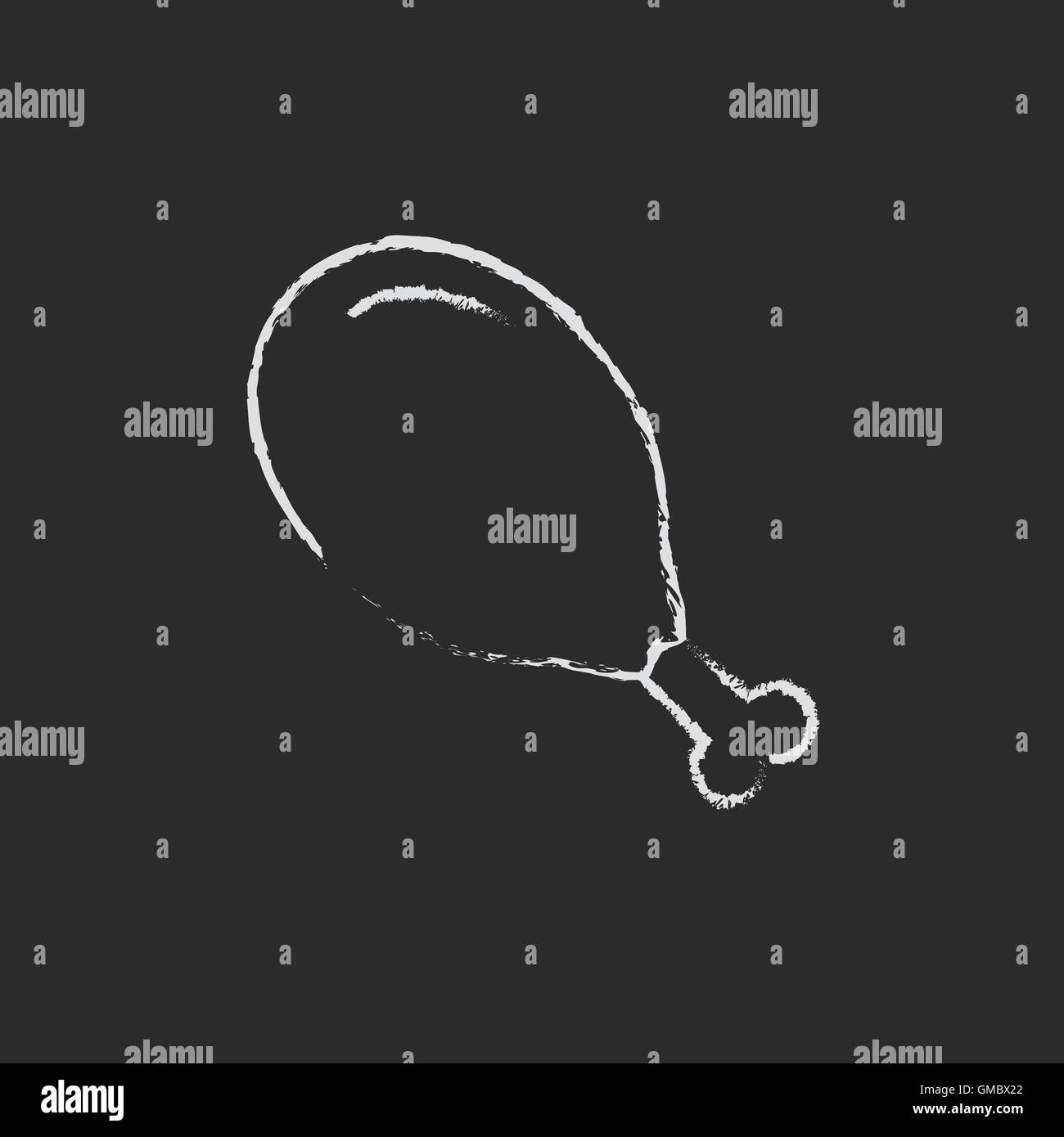 L'icône de poulet tracé à la craie. Illustration de Vecteur