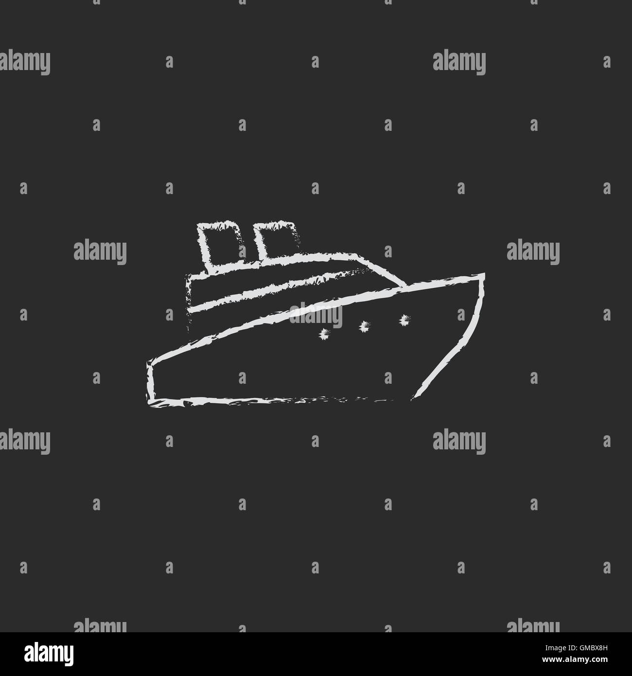 L'icône de navires de croisière tracé à la craie. Illustration de Vecteur