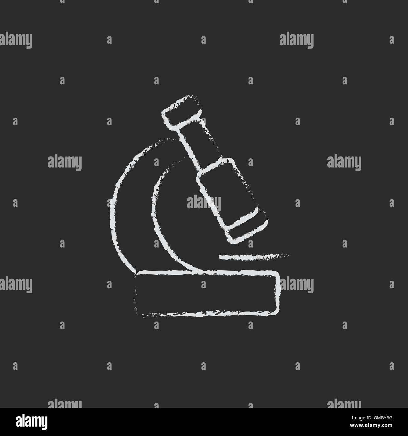 Icône Microscope tracé à la craie. Illustration de Vecteur