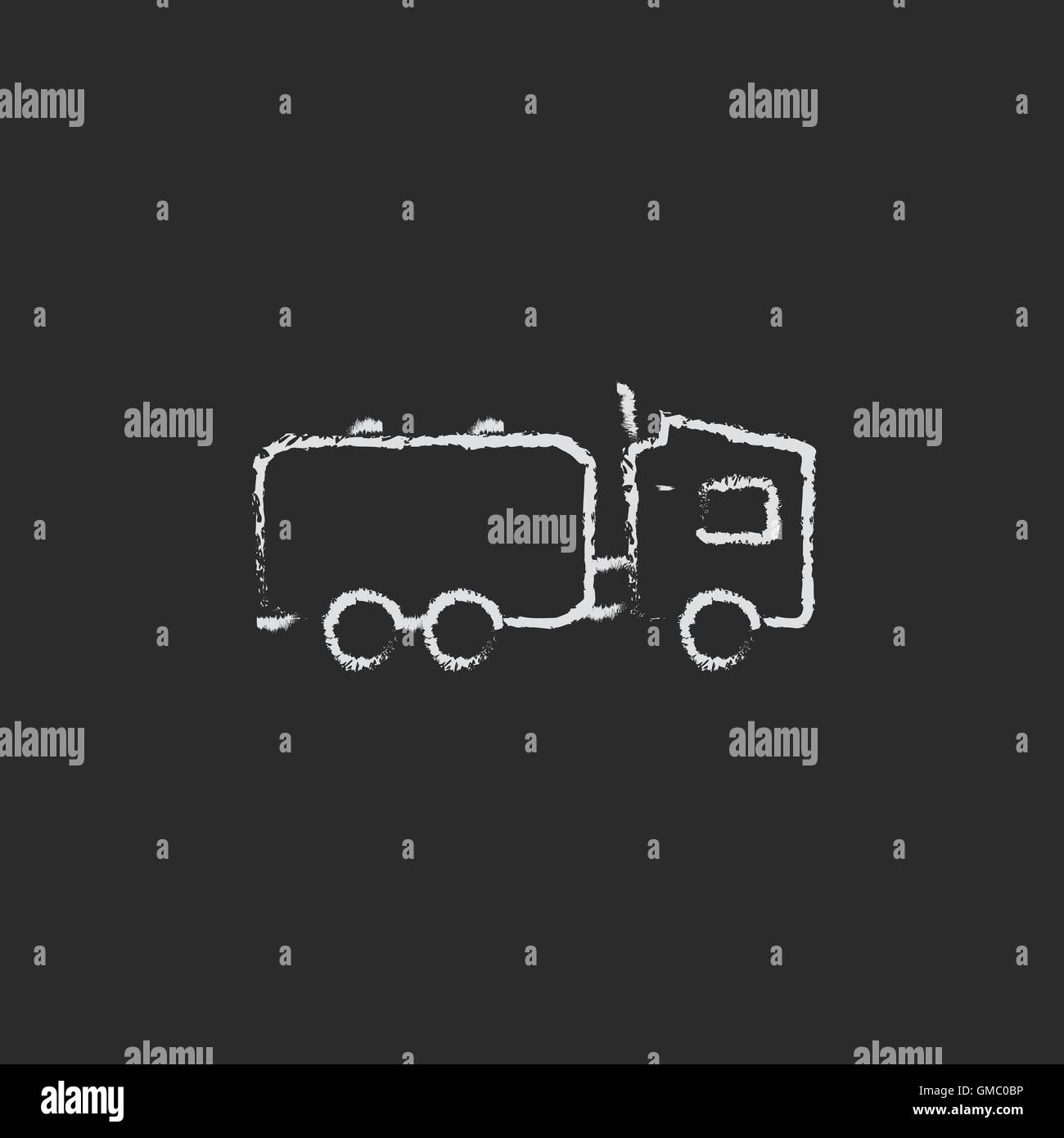 L'icône camion cargaison liquide tracé à la craie. Illustration de Vecteur