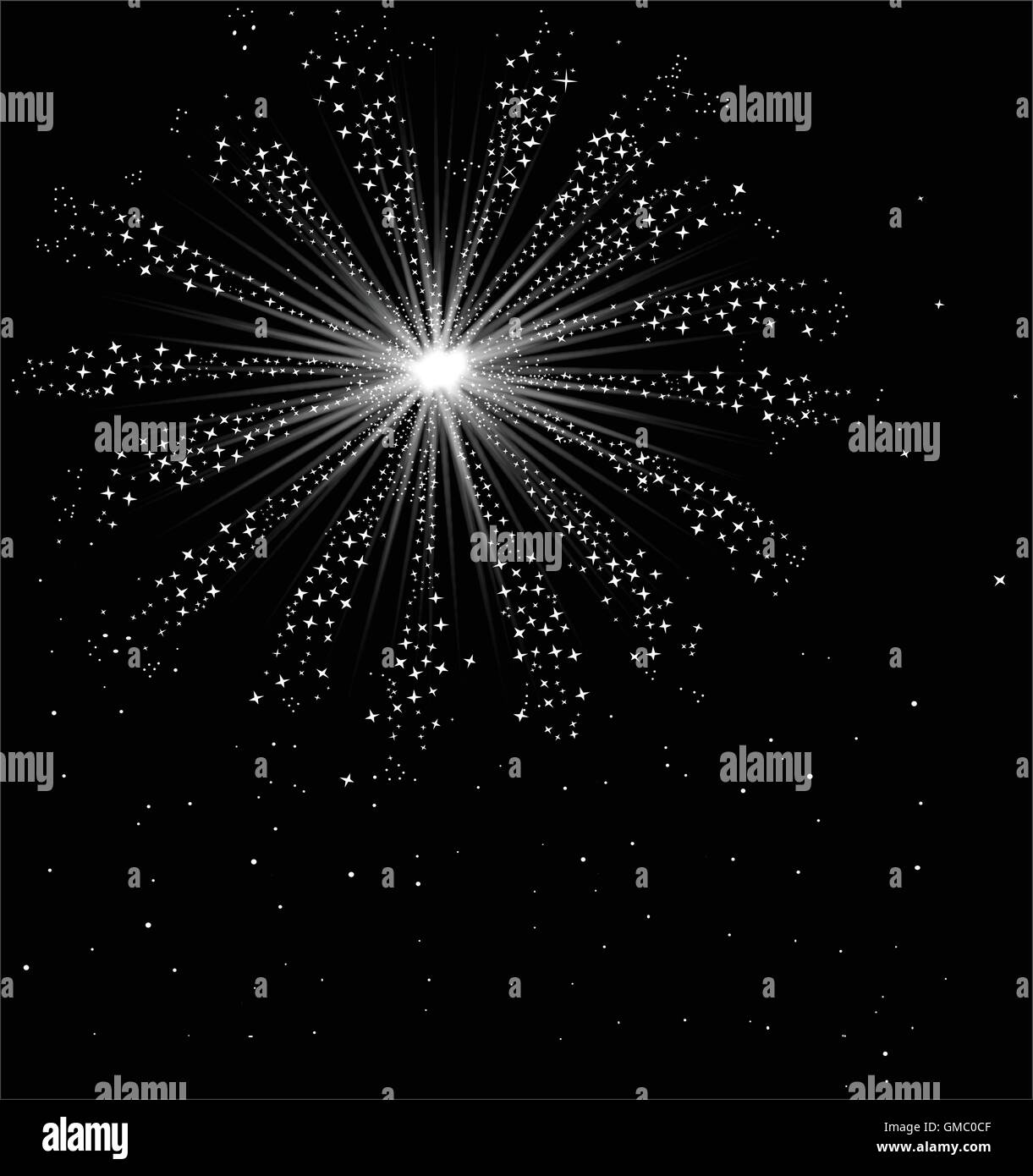 Explosion de fusée de ciel Illustration de Vecteur